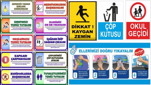 Okul Uyarı Levhaları, Okul Öğrenci Uyarı Levhaları, Okul Dikkat Yazıları