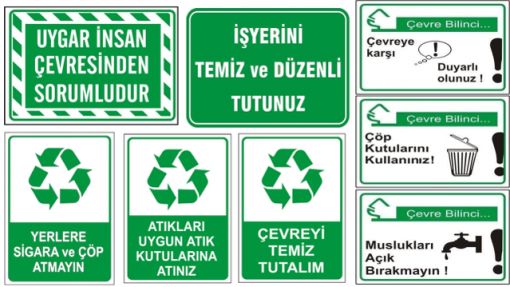 Çevre ve Temizlik Levhaları