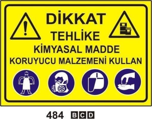 Tehlike Kimyasal Madde Koruyucu Malzemeni Kullan, Tehlike Yüksek Voltaj Koruyucu Malzemeni Kullan, İnşaat Alanı Koruyucu Malzemeni Kullan, Ezilme Tehlikesi Preste Çalışırken Çift El Kumandasını Kullan, Gürültülü Alan Kulaklık Tak, Yangın Tehlikesi Sigara İçmek ve Açık Alev Yasaktır, Fabrika Alanı Koruyucu Malzemeni Kullan, Sıçrayan Parçalar Çapak Tehlikesi, Soğuk Düşük Isı Tehlikesi Koruyucu Malzemeni Giy, Sıkışma Tehlikesi, Yüksek Düşme Tehlikesi- Paraşüt Tipi Emniyet Kemerini Tak, Dönen Cisimler Kesilme Tehlikesi Çelik Örgü Eldiven Giy, Sıcak Levha Yanma Tehlikesi Isıya Dayanıklı Eldiven Giy, Asit Tahriş Edici Tehlike, Uyarı Levhaları, Bursa Uyarı Levhaları Baskı, Kombine Levhalar,